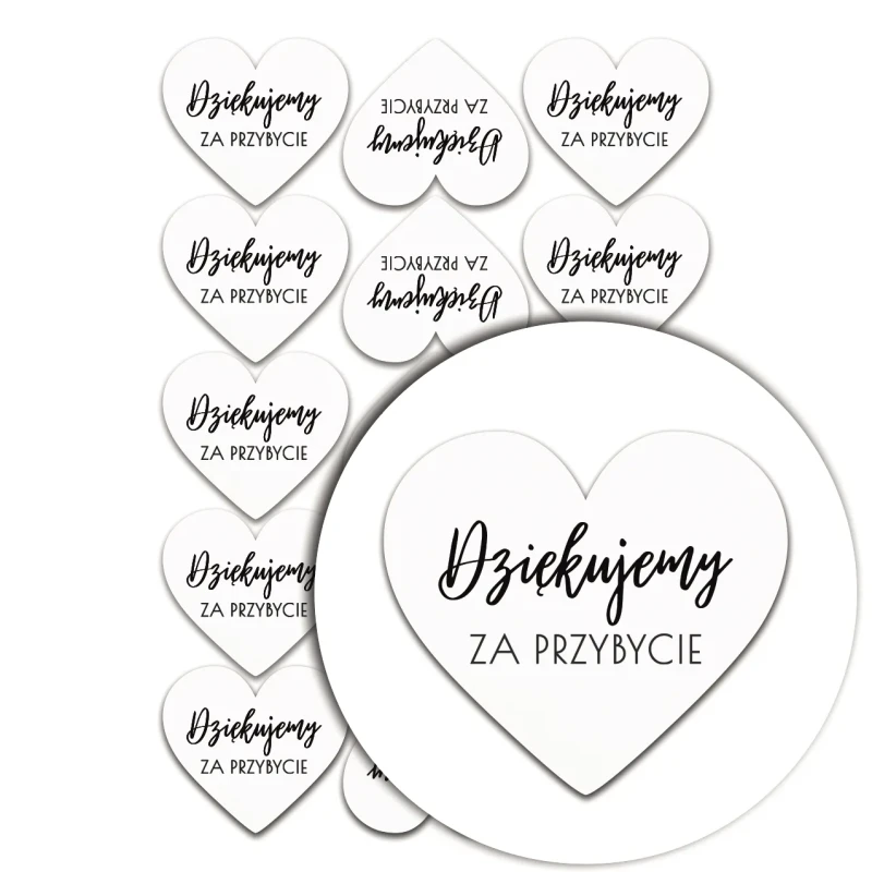 naklejki serca  dziekujemy za przybycie białe.webp