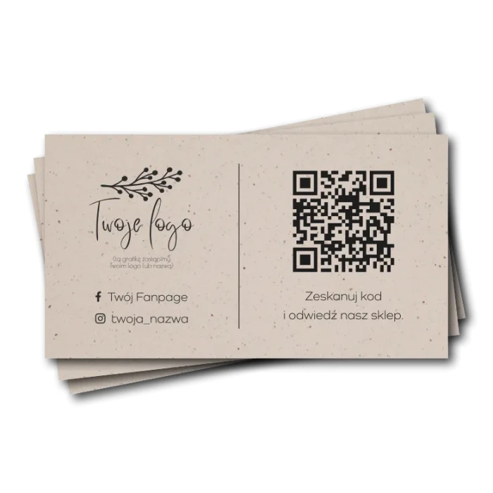 Wizytówki z kodem QR i logo Crush Cocoa.webp