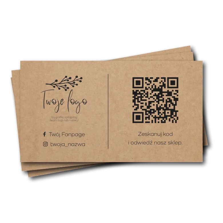 Wizytówki z kodem QR i logo kraft.webp