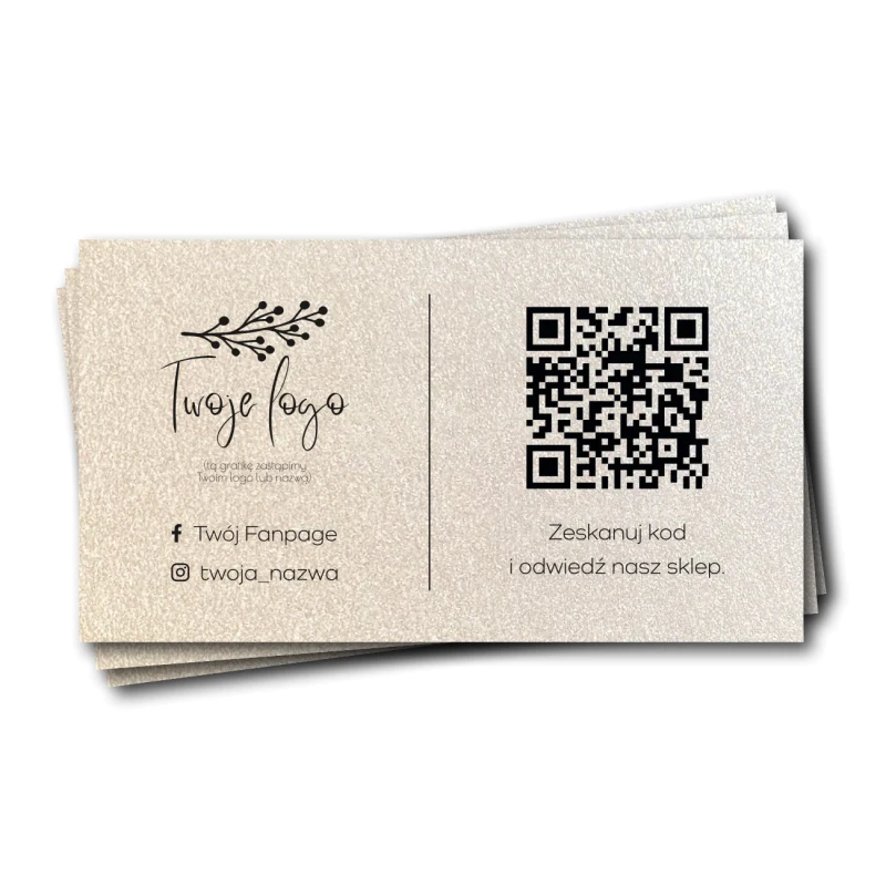 Wizytówki z kodem QR galaxy cream.webp