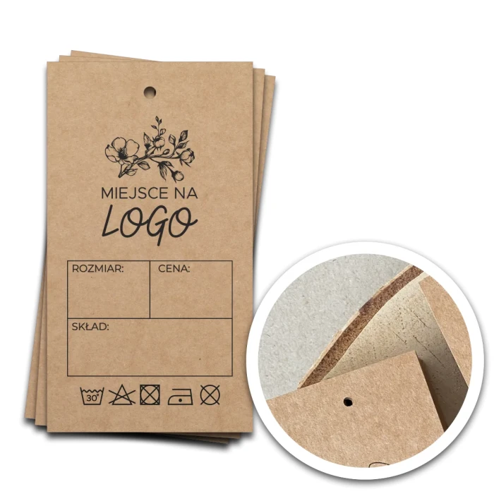 Metki  do ubrań z logo kraft.webp