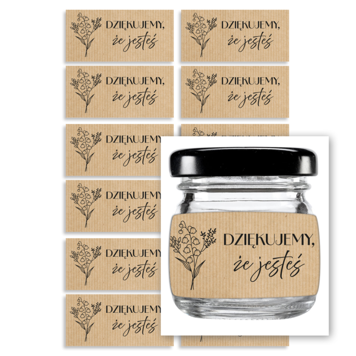 naklejki 2,5x5cm na mini sloiczki Dziekujemy ze jestes kraft 71prints.png