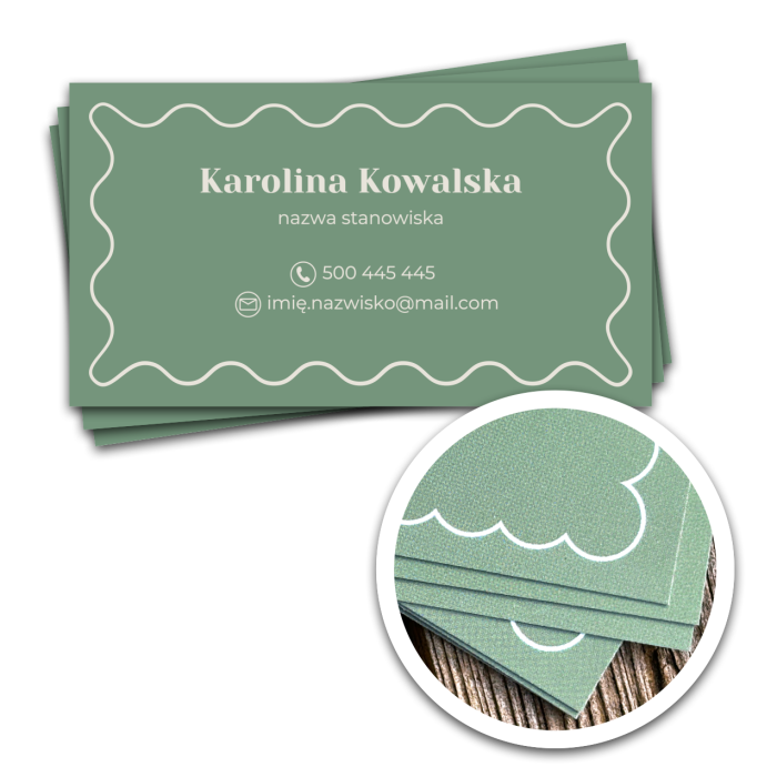 Wizytówki  90x50 szałwiowe imienne z wavy ramka.png