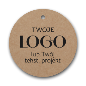Brązowe Okrągłe Metki Eko Kraft z Twoim Logo, średnica 50mm