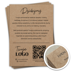 Ulotka Podziękowanie dla Klienta z kodem QR – Ekologiczny Papier Kraft A6