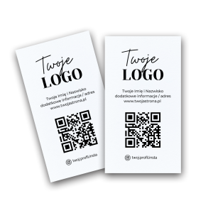 Wizytówki Pionowe Eko Białe 90x50mm jednostronne | Twoje Logo | Kod QR | 100 szt.