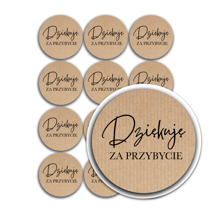 naklejki 3,5cm brązowe kraft dziekuje za przybycie.png